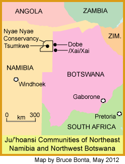 Map of Ju/'hoansi communities