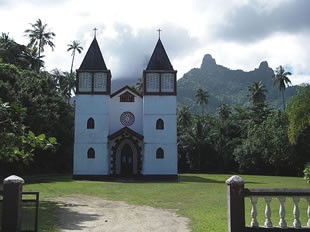 A rural Tahitian church on Moorea.