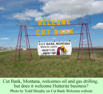 Cut Bank, Montana, welcome sign