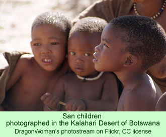 San children in the Kalahari