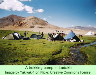 A trekking camp in Ladakh
