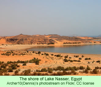 The shore of Lake Nasser