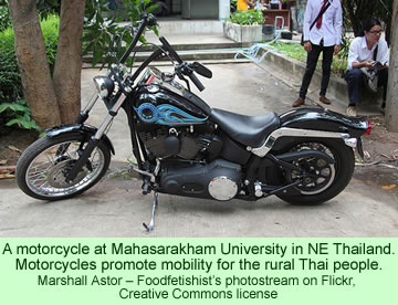 motorcycle at Mahasarakham University, Thailand