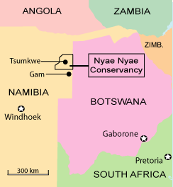 Location of Nyae Nyae Conservancy