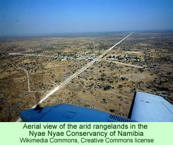 Aerial view of the Nyae Nyae Conservancy