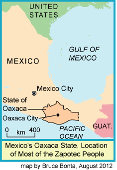 map of Oaxaca, Mexico
