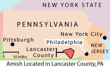 Map of Lancaster County, PA