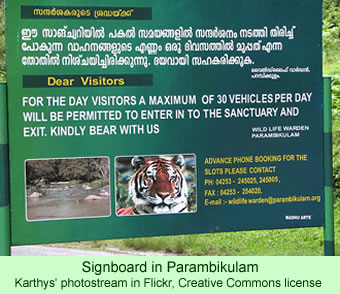 sign at Parambikulam