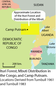 map showing Camp Putnam
