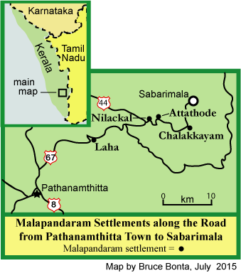 Map of Malapandaram settlements