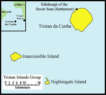 Tristan Islands map