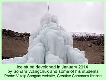 Ice stupa developed by Sonam Wangchuk