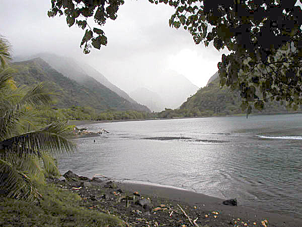 Tautira, on the coast of Tahiti Iti 16 km. east of Taravao