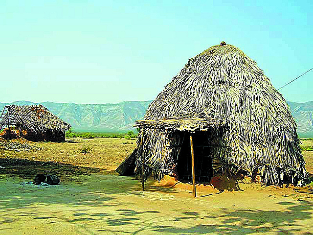 Yanadi straw huts in Andhra Padesh