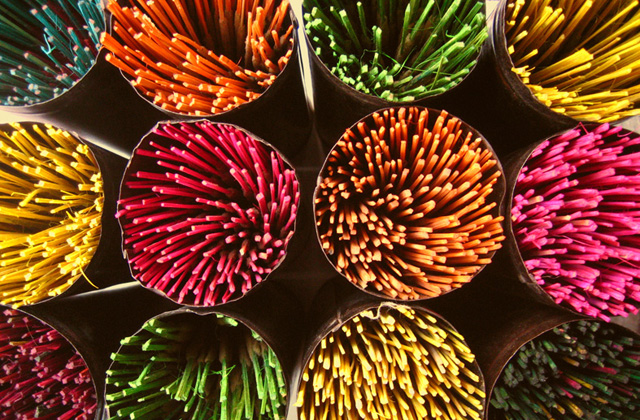 Incense sticks for sale in a market in India 