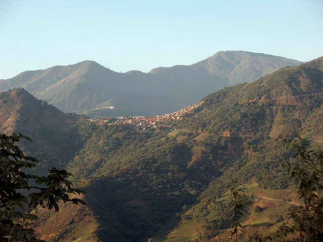 A view of a mountain village in the Sierra Juárez 