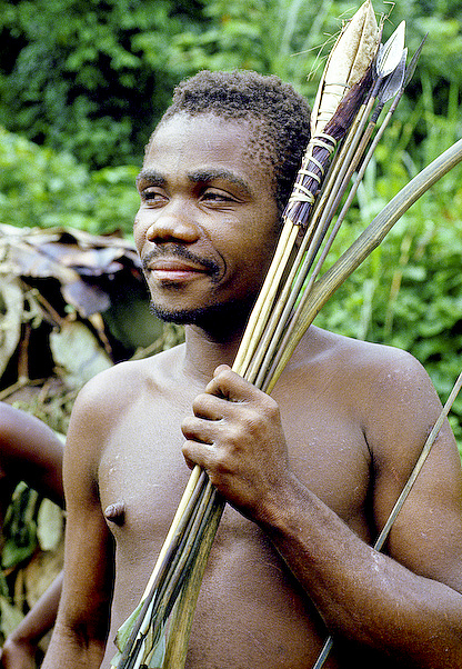 Mbuti bow and arrow hunter 