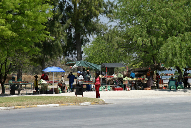 A market area in downtown Grootfontein, Namibia 