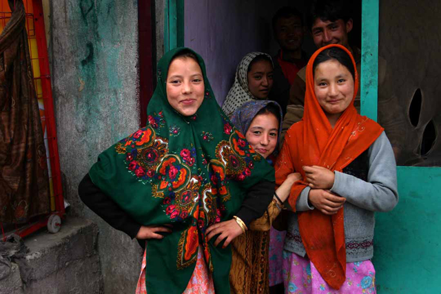 Young Ladakhi Muslim women in the town of Kargil