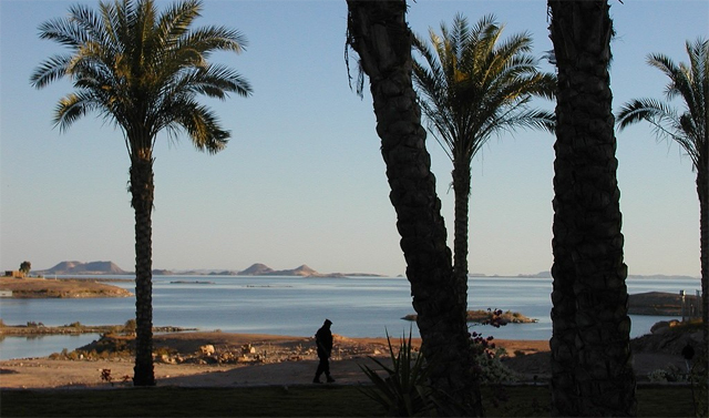 A view of Lake Nasser from the site of the Abu Simbel temples