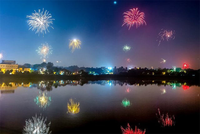 Fireworks for the Diwali Festival in Chennai
