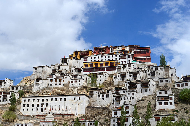 The Thiksey monastery looms on a hilltop near Leh 