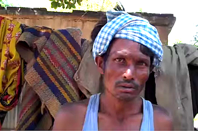 A Birhor man (Screen capture from the video “Birhor—a Tribe Displaced for Nothing” by VideoVolunteers on YouTube, Creative Commons license)