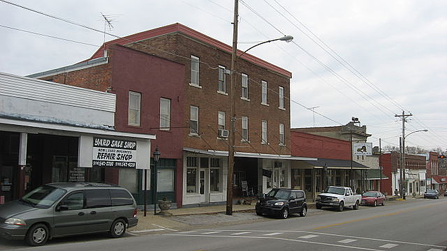 A portion of the main square in Auburn, Kentucky 