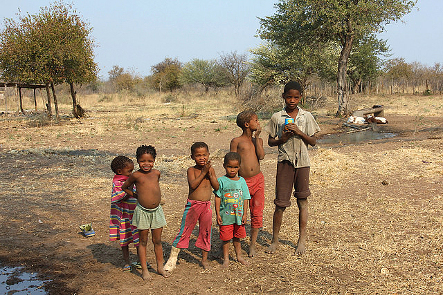 Some Ju/’hoansi kids, the future of their music and culture in the Nyae Nyae Conservancy 