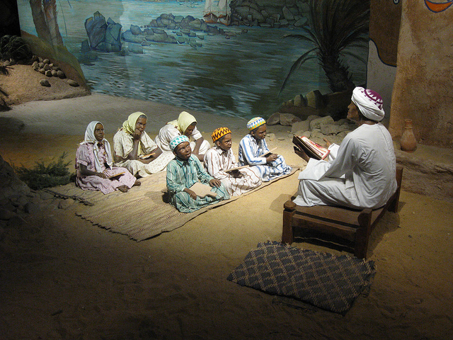 A realistic display of a school in the Nubian Museum in Aswan 