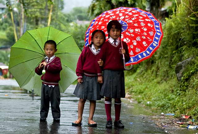 Rainfall in Yuksom, Sikkim, near Kanchenjunga 