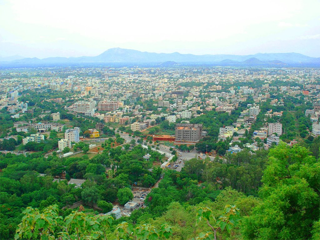A view of the city of Tirupati from Thirumkala Hill 