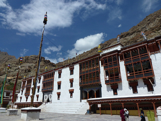 The courtyard of the Hemis gompa, a monastery of the Drukpa Order of Buddhism near Leh,Ladakh 