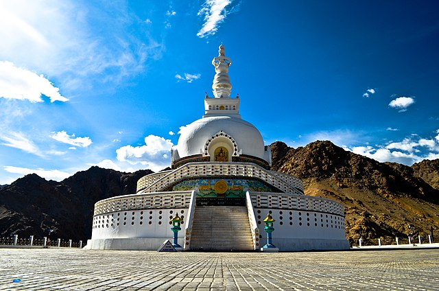 The Shanti Stupa (Peace Monument) in Leh, where the marathon starts 