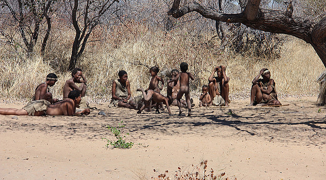 Ju/’hoansi children playing in a mixed age group 