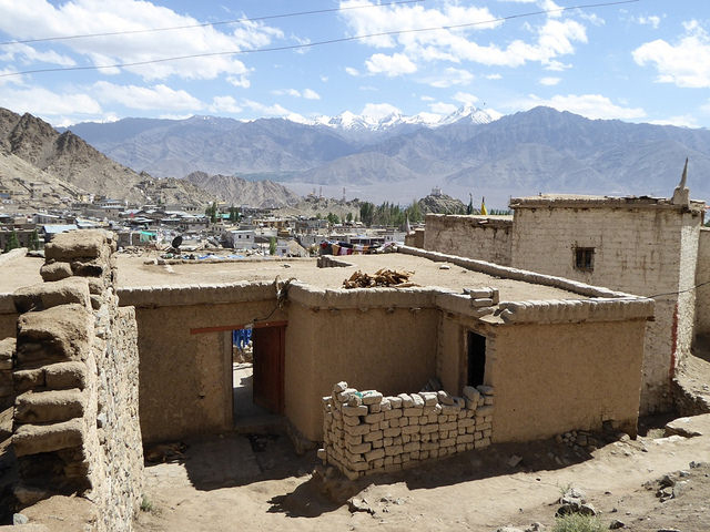 A house in Ladakh made out of mud bricks