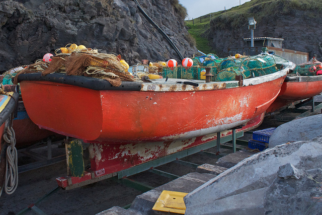 Lobster fishing boats on Tristan da Cunha (Image by Brian Gratwicke on Flickr, Creative Commons license) 