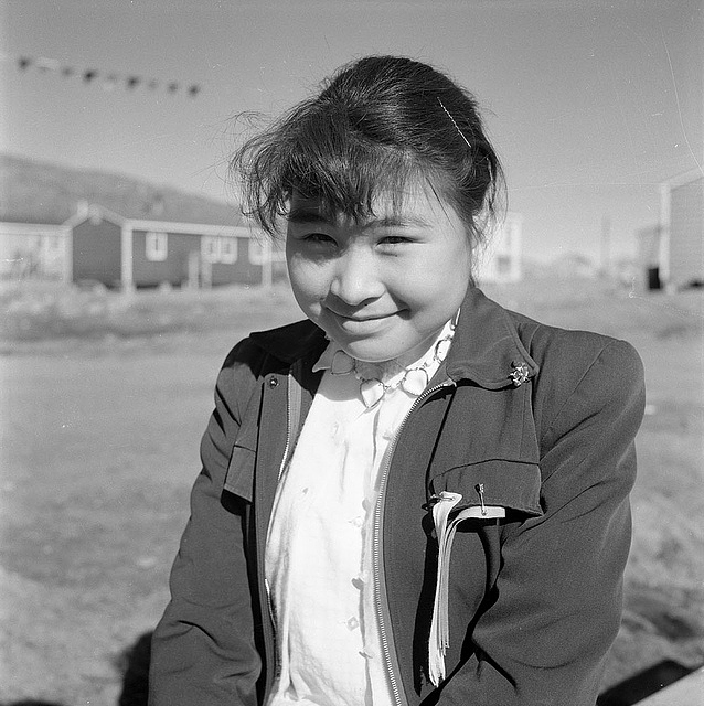 An Inuit girl photographed in Frobisher Bay, now Iqaluit, in 1960 