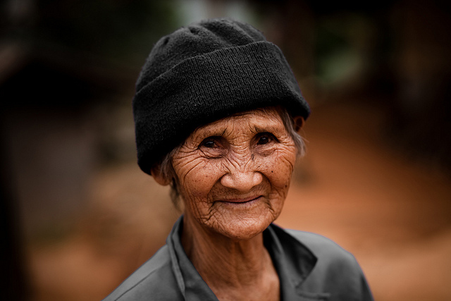 An elderly Thai lady near Chiang Rai, Thailand 