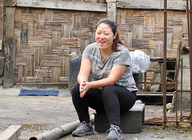 A young Lepcha woman in a village in North Sikkim 