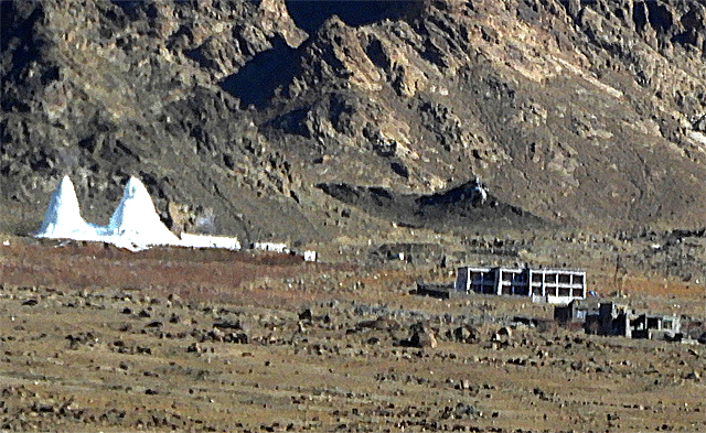 Ice stupas near the Phyang Monastery, February 17, 2018 