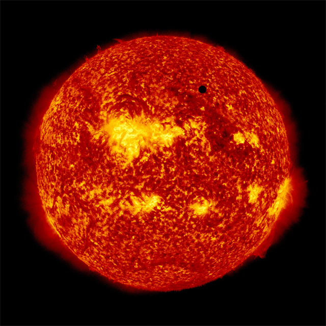 An image of the 2012 transit of Venus taken by NASA’s Solar Dynamics Observatory spacecraft 