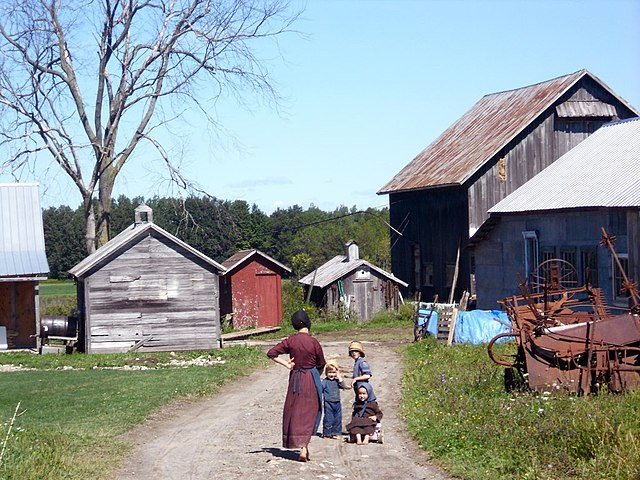 Amish farm kids near Morristown, New York 
