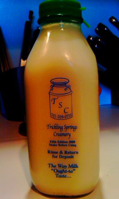 A milk product from the Trickling Springs Creamery
